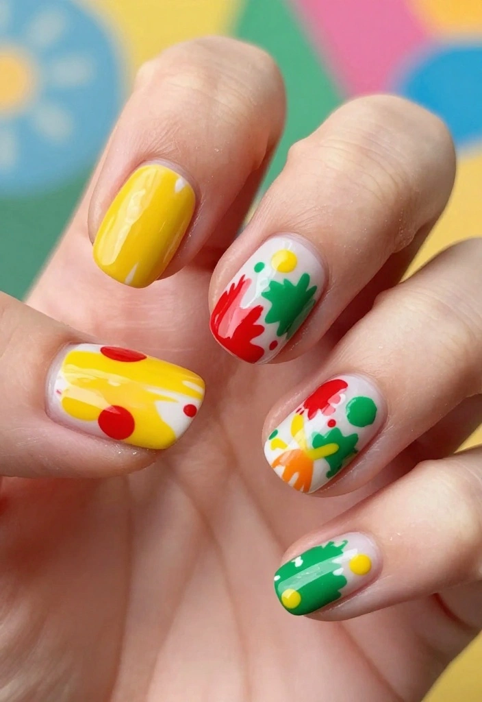 11 Stunning Nail Spring Designs You Need to Try This Season (You Won't Believe #6!) - 10. Artistic Splatter 1