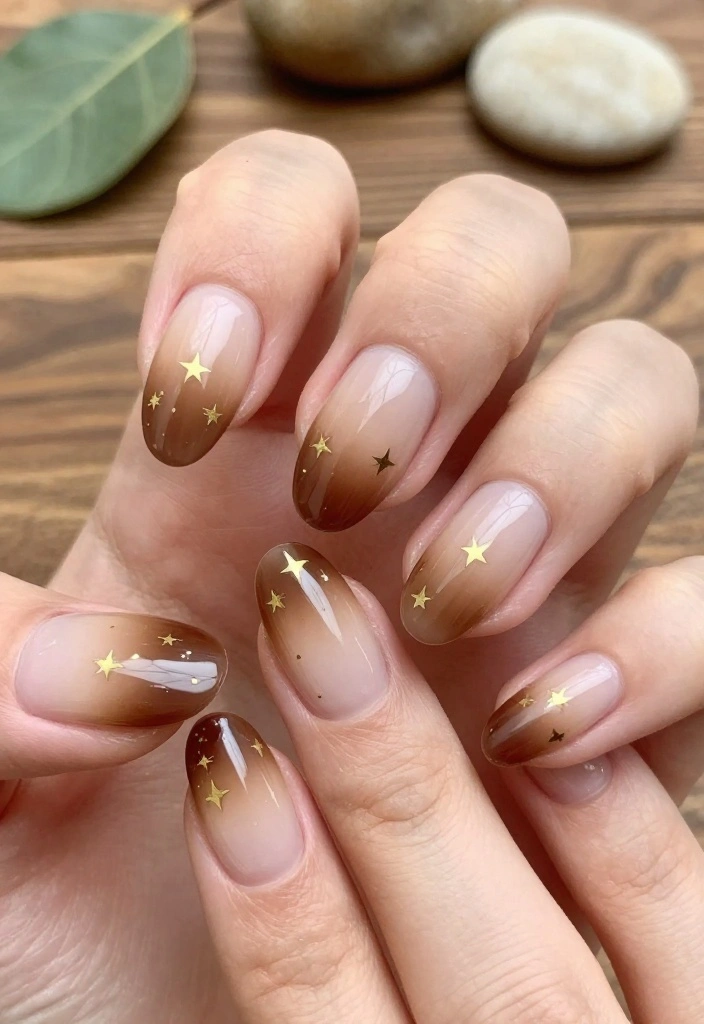 11 Unique Brown Almond Nails That Will Inspire Your Next Manicure (Don't Miss #2!) - 2. Earthy Ombre Magic 1