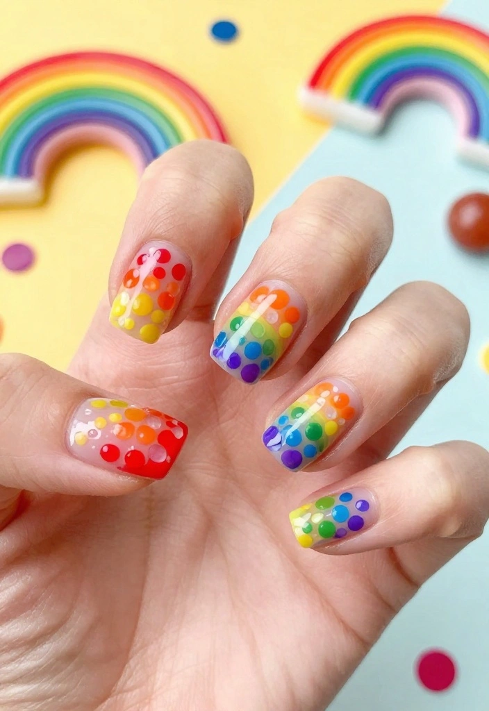 12 Bubble Nail Inspirations That Will Make You Want to Try Them ASAP! - 10. Rainbow Bubble Nails 1