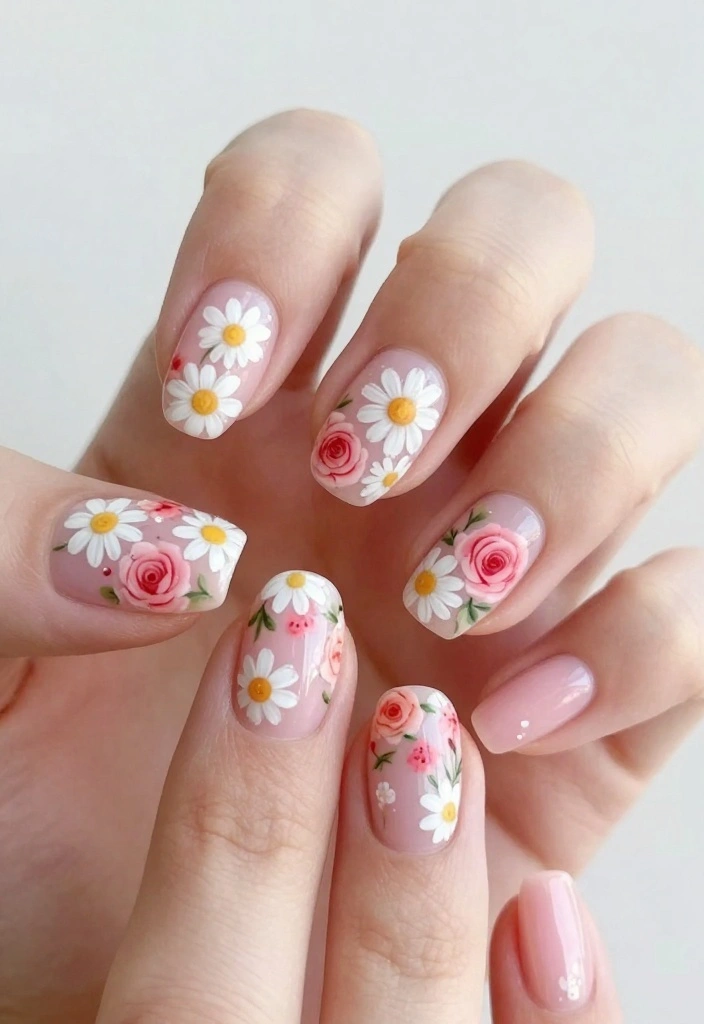 12 DIY Nail Ideas That Will Transform You Forever! - 3. Floral Fantasy 1