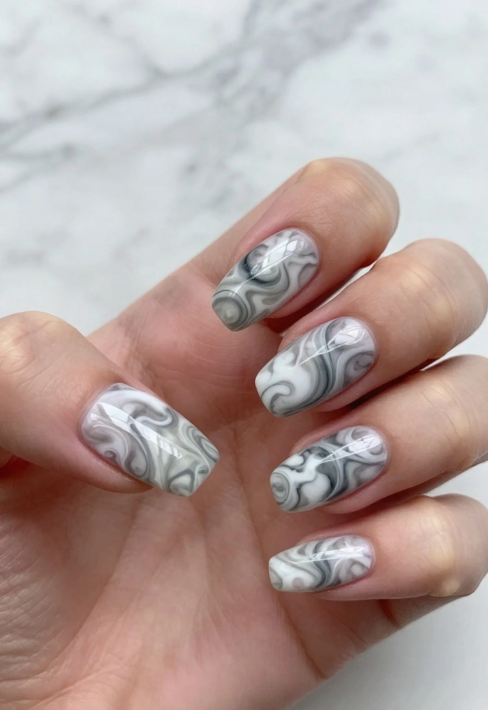 12 DIY Natural Acrylic Nails That Will Blow Your Mind (And Your Friends' Too!) - 3. Marble Magic 1