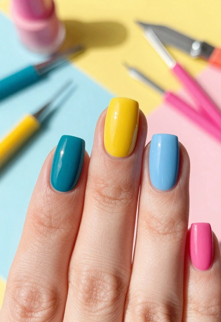 12 DIY Natural Acrylic Nails That Will Blow Your Mind (And Your Friends' Too!) - 9. Color Block Bonanza 1