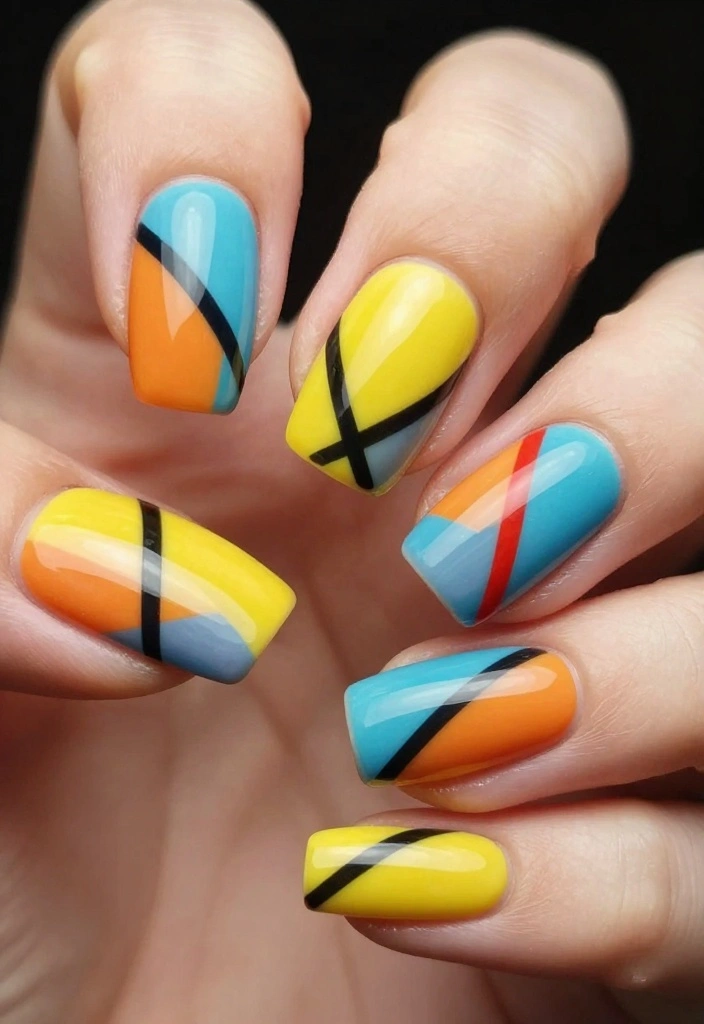 12 DIY Natural Almond Nail Art Tutorials You Can’t Afford to Miss! - 4. Geometric Patterns 1