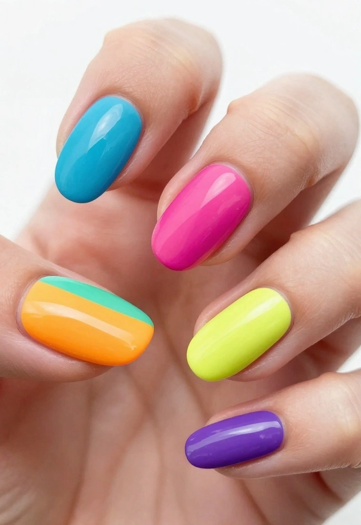 12 DIY Natural Almond Nail Art Tutorials You Can’t Afford to Miss! - 7. Color Block Nails 1