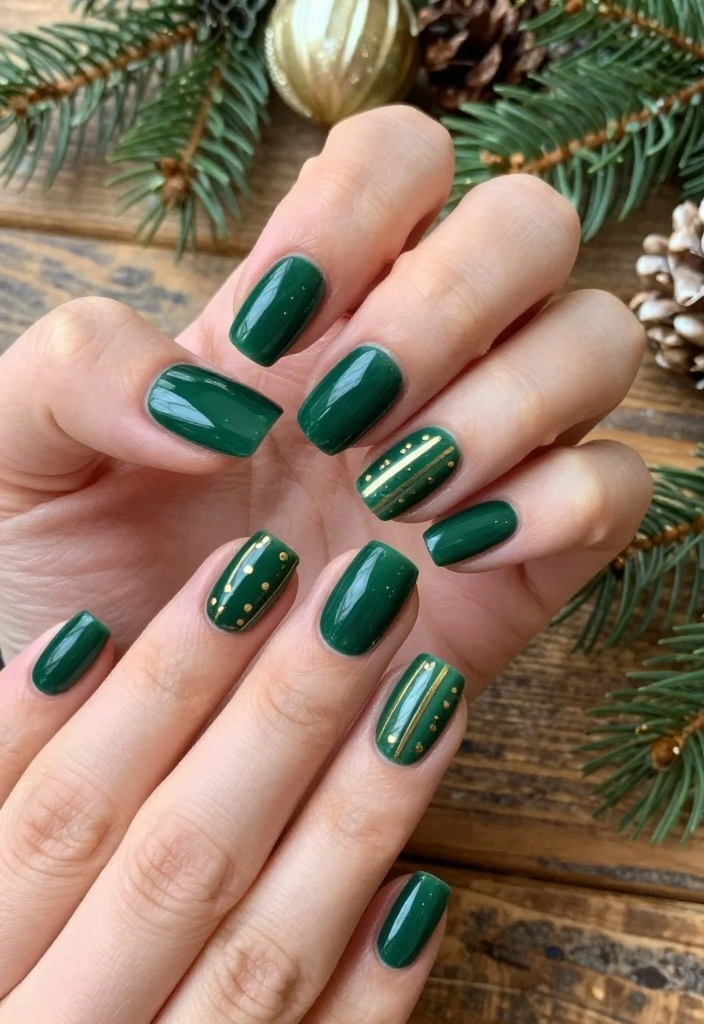 12 Dark Christmas Nails That Will Steal the Show This Holiday Season! - 4. Dark Green Chic 1