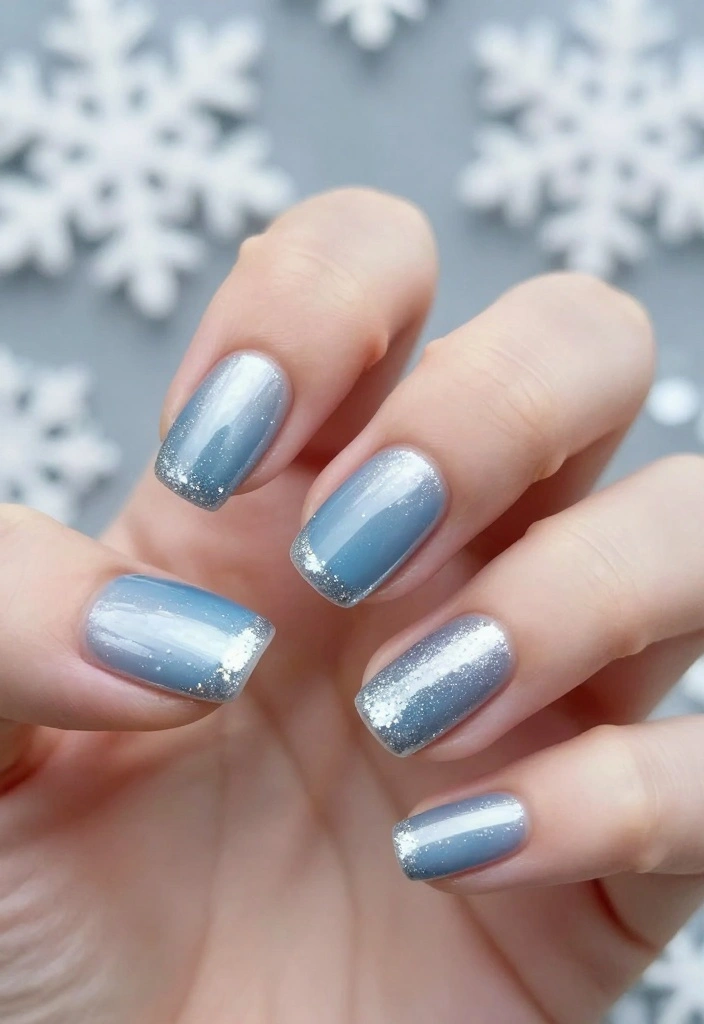 12 Easy DIY Christmas Nails That Will Make You Feel Like a Holiday Queen! - 8. Winter Wonderland Ombré 1
