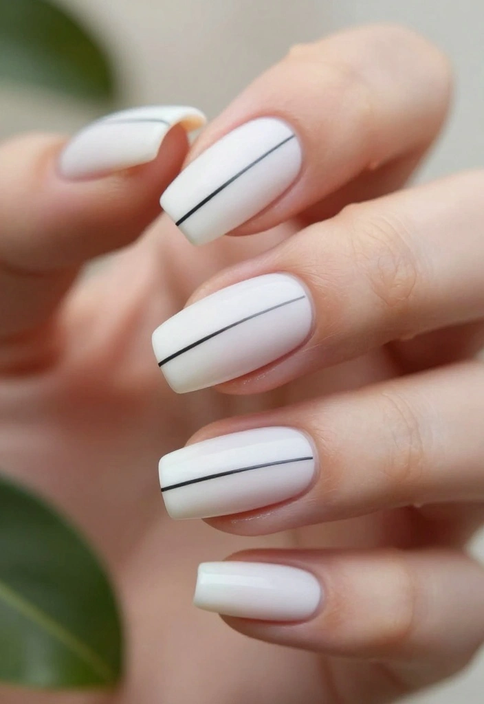 12 Elegant White Nail Art Designs to Elevate Your Look! - 3. Minimalist Lines 1