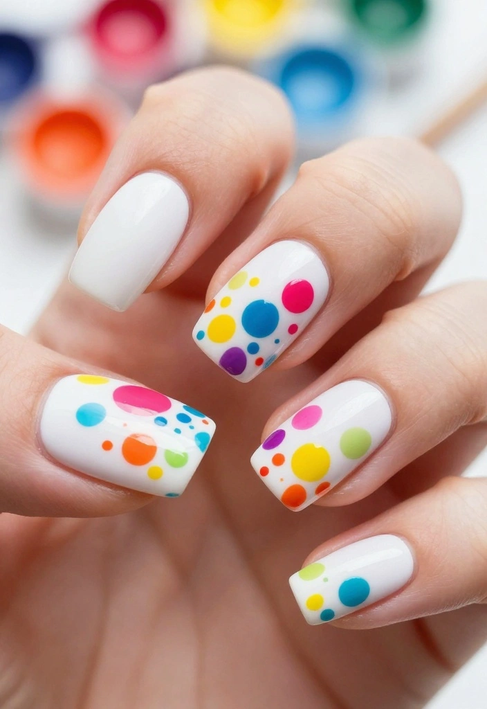 12 Elegant White Nail Art Designs to Elevate Your Look! - 7. Artistic Splashes 1