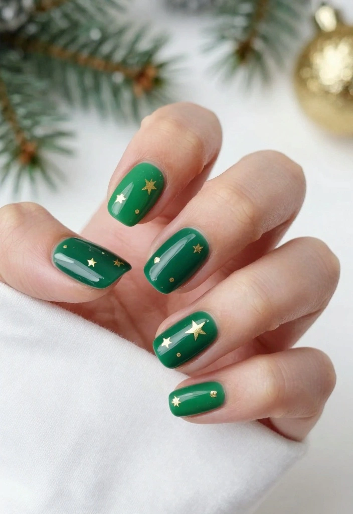 12 Festive Christmas French Tip Nails That Will Steal the Show at Any Holiday Party! - 3. Holiday Green Tips 1