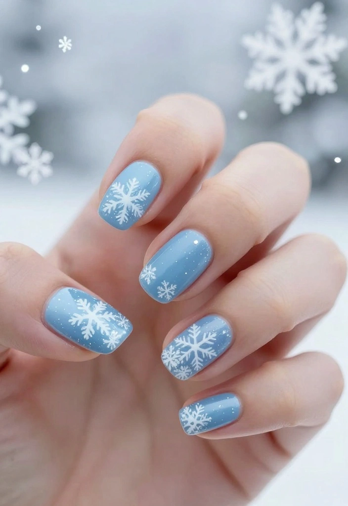 12 Festive Christmas French Tip Nails That Will Steal the Show at Any Holiday Party! - 4. Snowflake Accents 1