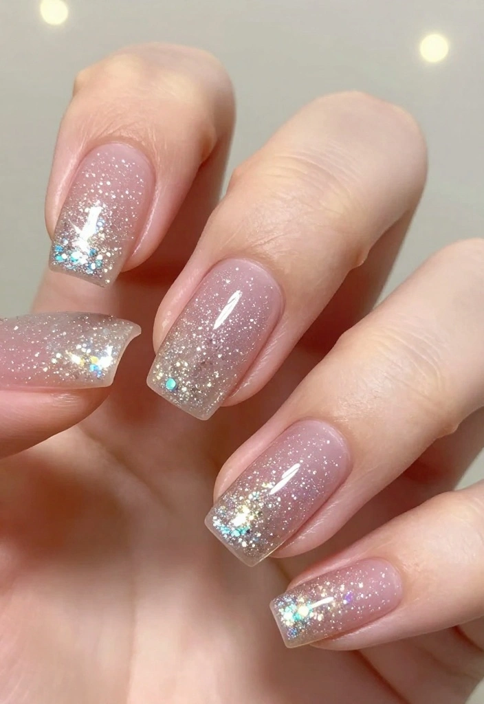 12 Must-Try Transparent Nail Styles That Are Taking Over Fashion This Season! - 12. Sparkly Transparent Tips 1