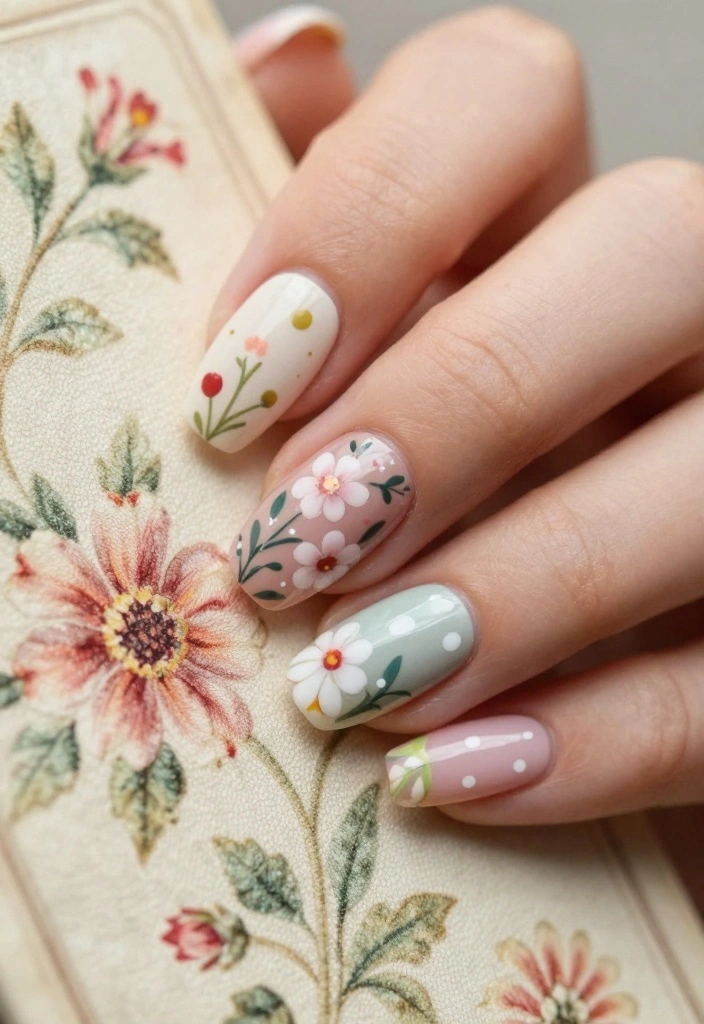12 Nail Care Secrets for Gorgeous Vintage Nails (You'll Thank Us for #5!) - 4. Add Vintage Nail Art 1