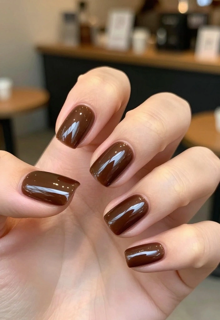 12 Perfect Coffee Chrome Nails at Home ☕ - 1. Classic Espresso Elegance 1