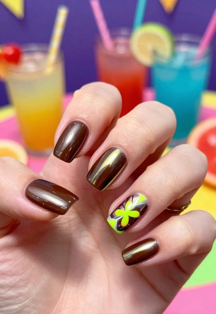 12 Perfect Coffee Chrome Nails at Home ☕ - 12. Java Jolt 1