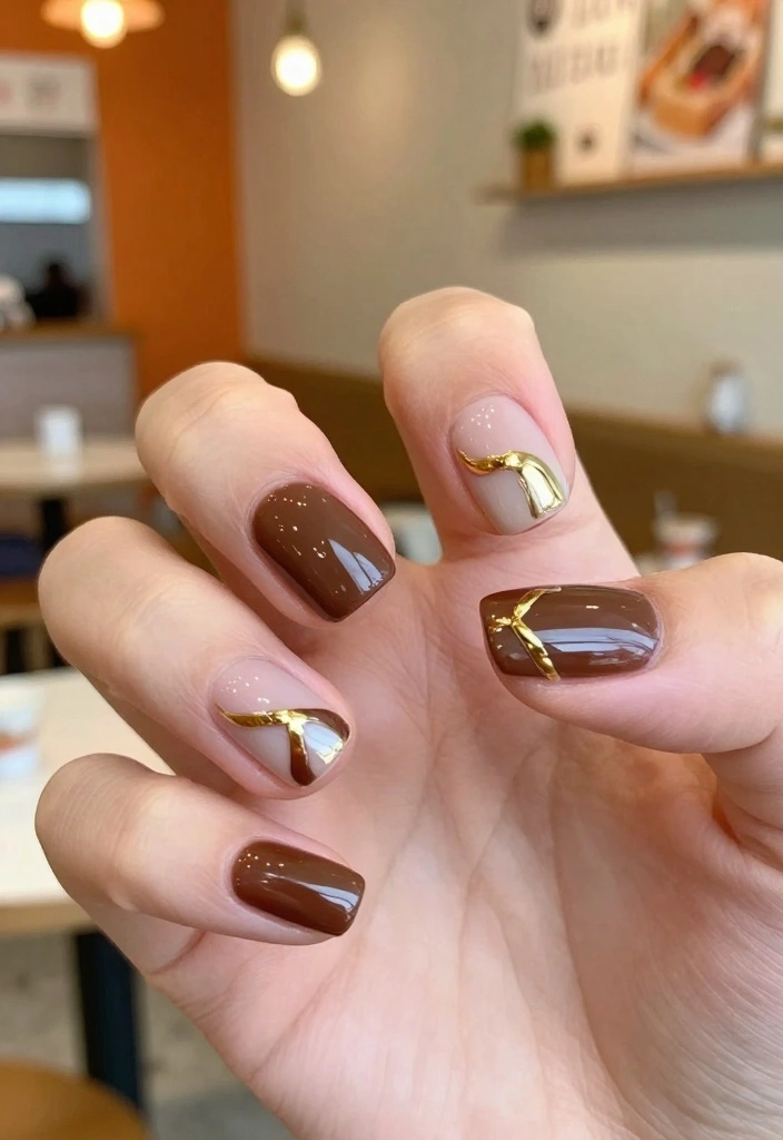 12 Perfect Coffee Chrome Nails at Home ☕ - 3. Mocha Madness 1