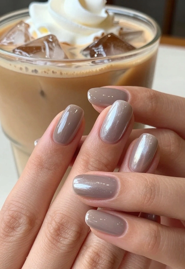 12 Perfect Coffee Chrome Nails at Home ☕ - 4. Iced Coffee Bliss 1