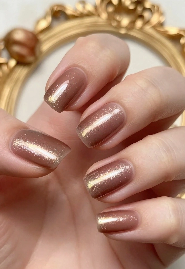 12 Perfect Coffee Chrome Nails at Home ☕ - 6. Hazelnut Cream 1