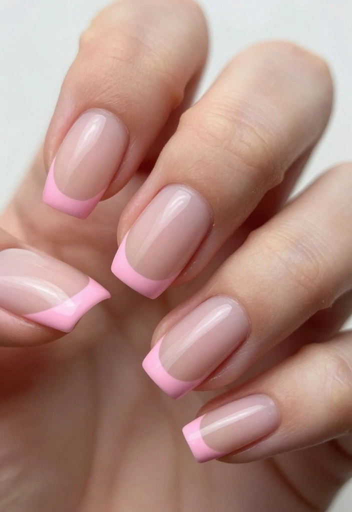 12 Pink Tip Nails That Are Not Just Pretty, but Healthy Too! - 1. Classic French Pink Tips 1