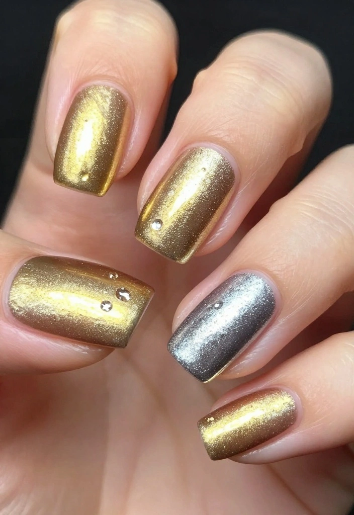 12 Stunning Painted Nail Ideas That Are Both Healthy and Gorgeous - 11. Metallic Marvel 1