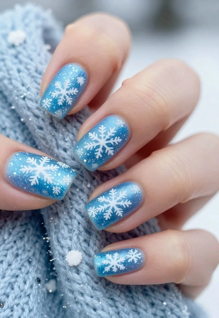 12 Stunning Snowflake Nail Art Ideas You Need to Try This Winter (You Won't Believe #5!) - 1. Frosted Elegance 1