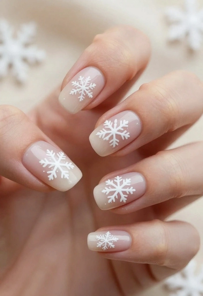 12 Stunning Snowflake Nail Art Ideas You Need to Try This Winter (You Won't Believe #5!) - 3. Minimalist Snowflakes 1