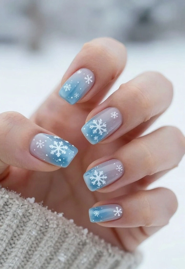 12 Stunning Snowflake Nail Art Ideas You Need to Try This Winter (You Won't Believe #5!) - 9. Frosty French Tips 1