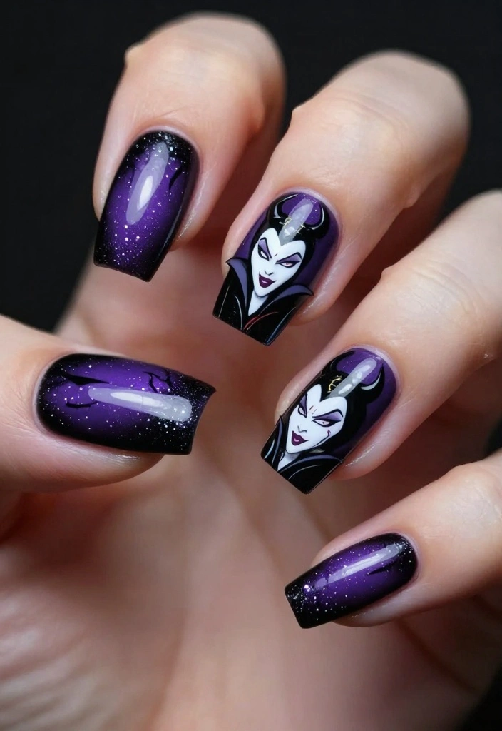12 Trendy Disney Nail Designs That Will Leave Everyone in Awe (Don’t Miss #3!) - 6. Disney Villains Vibes 1