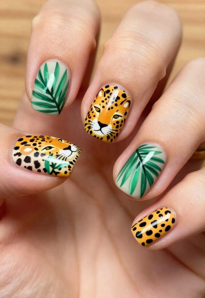 12 Trendy Disney Nail Designs That Will Leave Everyone in Awe (Don’t Miss #3!) - 8. Disney Animal Kingdom 1