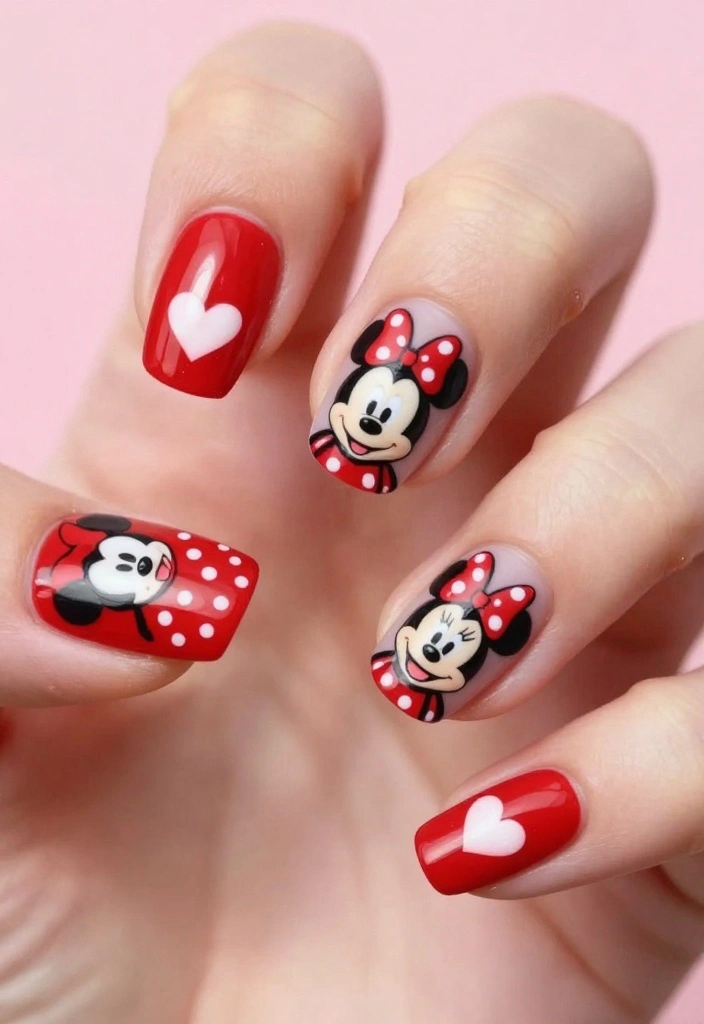 12 Trendy Disney Nail Designs That Will Leave Everyone in Awe (Don’t Miss #3!) - 9. Disney Couples Love 1