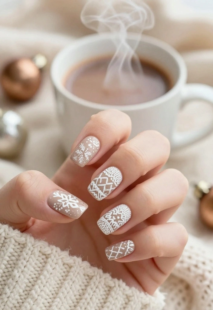 12 Unique Xmas Nail Designs That Will Make You the Envy of All Your Friends! - 3. Cozy Sweater Patterns 1