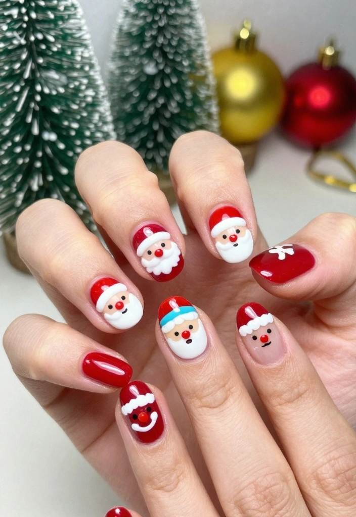 12 Unique Xmas Nail Designs That Will Make You the Envy of All Your Friends! - 8. Santa's Little Helper 1