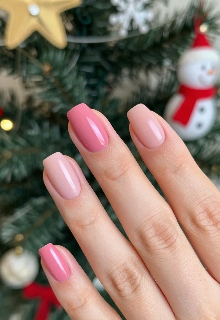13 Adorable Pink Holiday Nail Designs You Won't Believe Exist! - 13. Classic Pink with a Twist 1