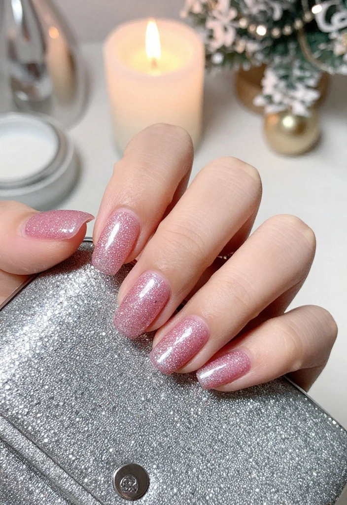 13 Adorable Pink Holiday Nail Designs You Won't Believe Exist! - 7. Bling Pink Tips 1