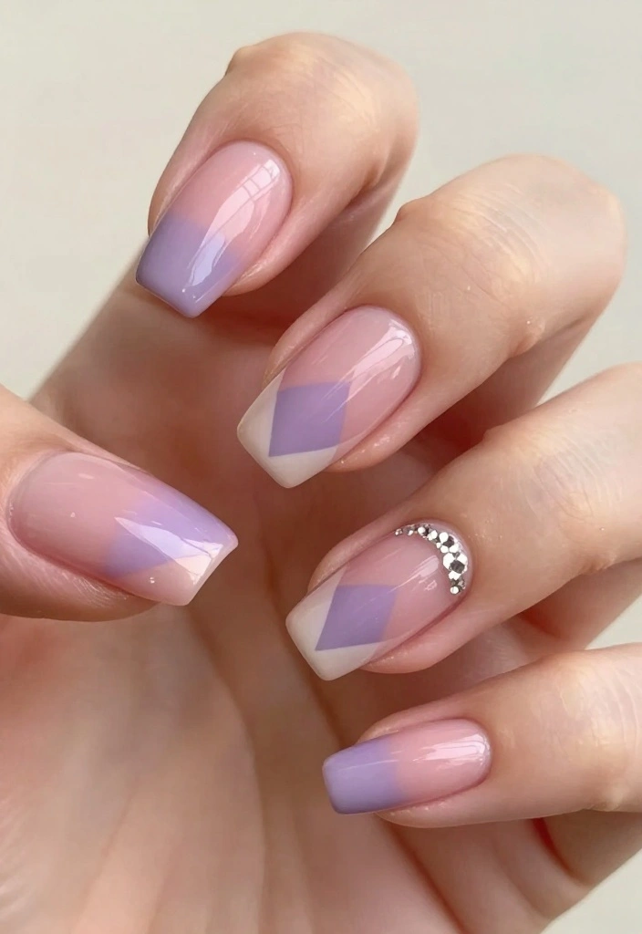 13 Chic Color Combinations for Light Nails to Try Right Now! - 1. Blush Pink and Lavender 1