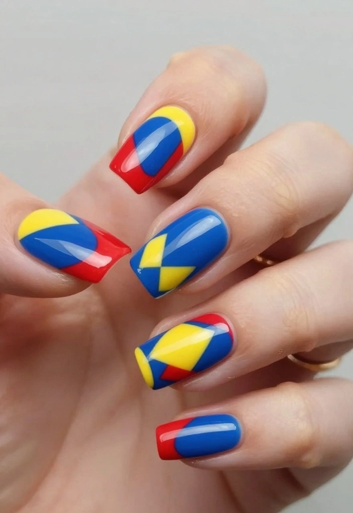 13 Chic and Modern USA Nails Designs for the Fashionista in You! - 3. Geometric Patterns 1