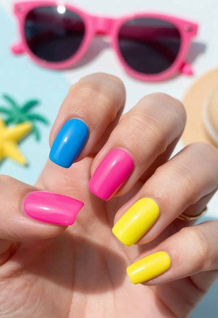 13 Chic and Modern USA Nails Designs for the Fashionista in You! - 7. Bright and Bold Colors 1