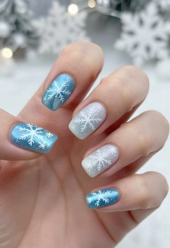 13 Cute Holiday Nails That Will Have You Feeling Festive in No Time! - 10. Winter Wonderland 1