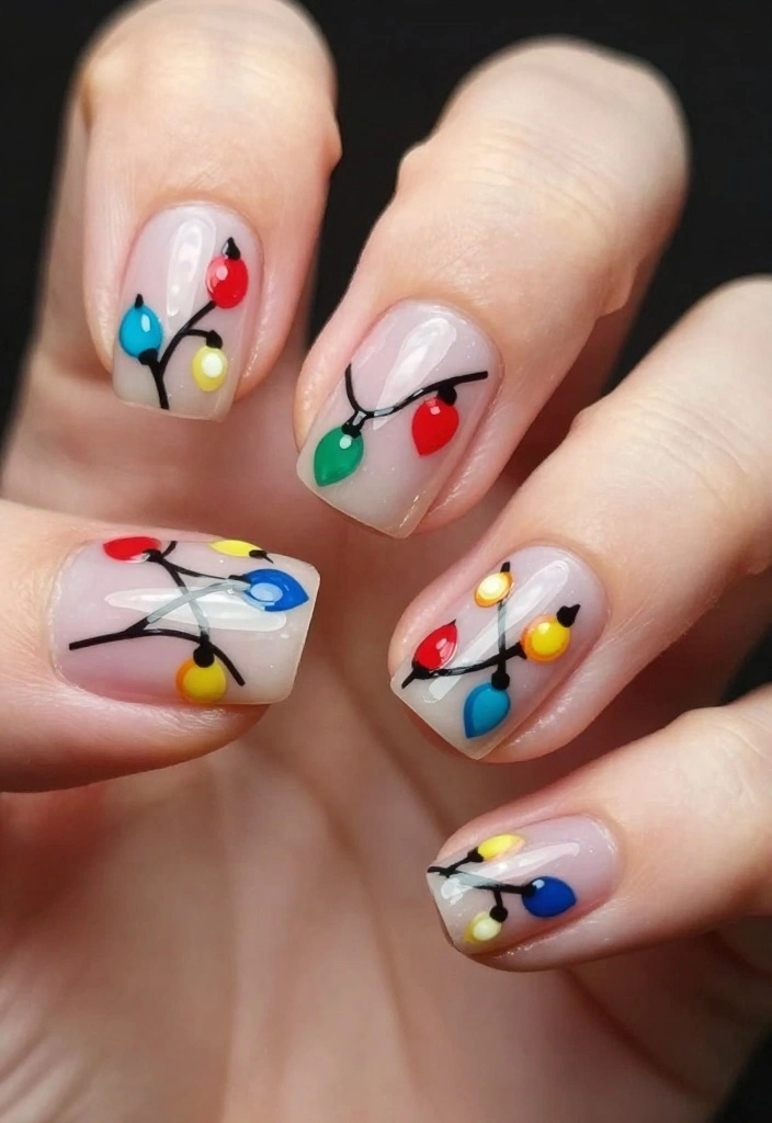 13 Cute Holiday Nails That Will Have You Feeling Festive in No Time! - 7. Holiday Lights 1