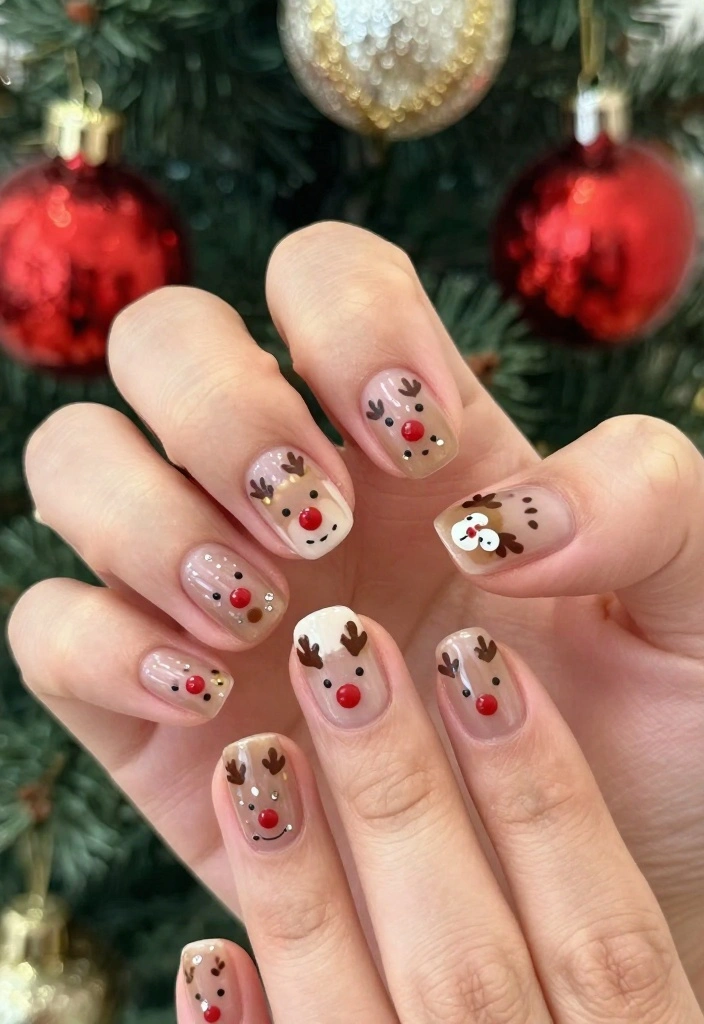 13 Cute Holiday Nails That Will Have You Feeling Festive in No Time! - 8. Reindeer Games 1