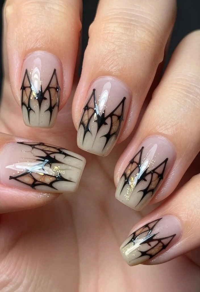 13 DIY Bat Nails Ideas to Get You Ready for the Creepiest Season! - 7. Bat Wing Patterns 1