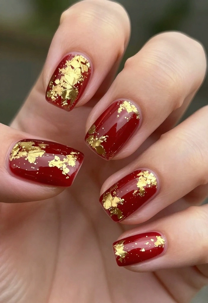 13 Elegant Chic Nail Art Styles That Will Have Everyone Asking for Your Secret! - 1. Glamorous Gold Foil 1