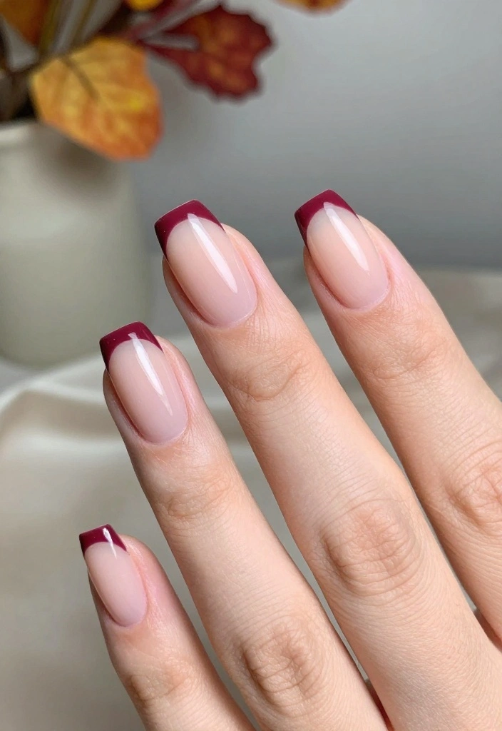 13 Fall Gel Nails Ideas That Will WOW Everyone This Season! - 8. Classic French Tips with a Twist 1