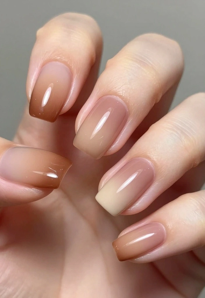 13 Flawless Tan Nails For Your Next Nail Art Adventure - 2. Tan Ombre Effect 1