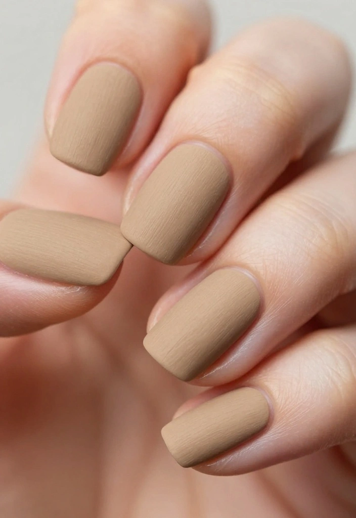 13 Flawless Tan Nails For Your Next Nail Art Adventure - 4. Textured Tan Nails with Matte Finish 1