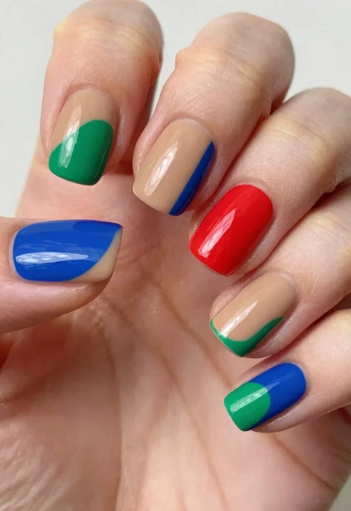 13 Flawless Tan Nails For Your Next Nail Art Adventure - 8. Color Block Tan Nails 1