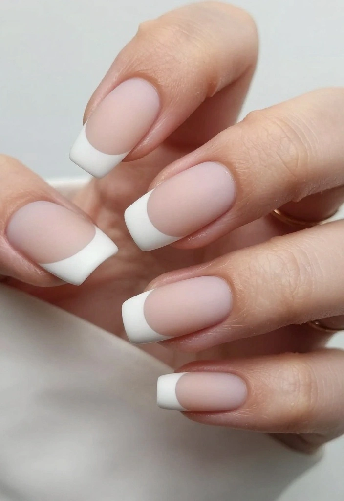 13 French Acrylic Nail Ideas: The New Fashion Must-Have - 6. Matte French Nails 1