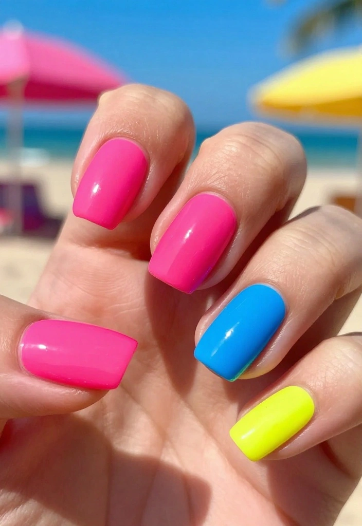 13 French Acrylic Nail Ideas: The New Fashion Must-Have - 9. Neon French Tips 1