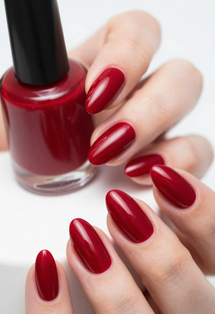 13 Gorgeous DIY Almond Nails in Red. I LOVE THESE! - 1. Classic Cherry Red Almonds 1