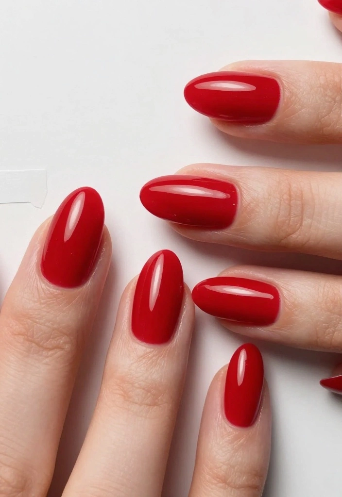 13 Gorgeous DIY Almond Nails in Red. I LOVE THESE! - 11. Red Almonds with Negative Space 1