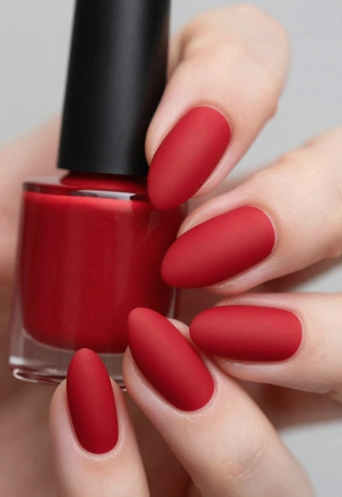 13 Gorgeous DIY Almond Nails in Red. I LOVE THESE! - 2. Matte Red Almonds 1